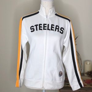 NFL Steelers split font zip up jacket women S